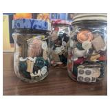8 Glass Jars - Buttons, Keys, Shells, Game Pieces, and More