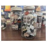 8 Glass Jars - Buttons, Keys, Shells, Game Pieces, and More