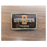 3 Brass Belt Buckles - Colt Revolvers, Oshkosh Trucks, Unknown