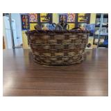 Weaved Basket - Large Old Leather Harness - Unknown
