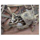 Weaved Basket - Large Old Leather Harness - Unknown