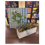 2 Faux Green Decor Wall & Table