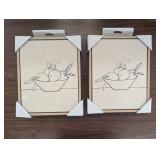 Set of 2 - 8x10 - Painted canvas - Threshold - Framed