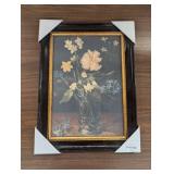 12" x 16" Floral Cotton Canvas Framed Wall Art - Threshold™ designed with Studio McGee : Vintage Botanical Decor