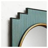 24" x 30" Wood and Brass Wall Mirror Blue - Opalhouse designed with Jungalow