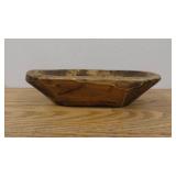 Small Wooden Bowl with 3 Faux Pearl Napkin Rings