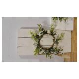 Set of 3 Small Faux Wreath Wall Decor