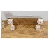Lot of 4 Farmhouse Wooden Decorative Shelf Pieces