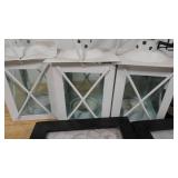 Small Black Metal Basket with 3 Candle Lanterns and 4 Small "Love" Picture Frames