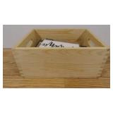 Small Wooden Tote with 11 Wooden Wall Shelf Decor