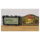 Set of 2 Wooden Painted Wall Decor