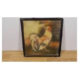 Medium Bamboo Style Placard with Rooster Print