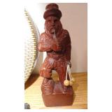 Tiny Tim Cookie Tin with Wooden Pilgrim, Black Rooster Wall Decor, Large Vintage Bell, and 1986 Last Chance Dance Button