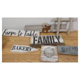 Medium Wicker Basket with 7 Hand Crafted Wall Decor