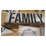 Medium Wicker Basket with 7 Hand Crafted Wall Decor