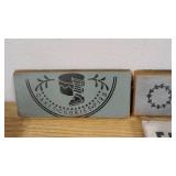 Natural Wooden Bowl with 8 Hand Crafted Wall Signs