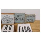 Natural Wooden Bowl with 8 Hand Crafted Wall Signs