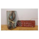 Set of 2 Hand Crafted Wall Decor/ Sign