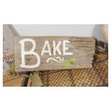 Metal Mesh Basket with Fall Theme Wall Decor and Pumpkin Person