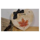 Metal Mesh Basket with Fall Theme Wall Decor and Pumpkin Person