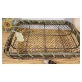 Metal Mesh Basket with Fall Theme Wall Decor and Pumpkin Person