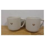 Set of 2 12oz Stoneware Heart Mug Cream/Clay - Hearth & Hand™ with Magnolia: Farmhouse Style, Wax Resist Detail
