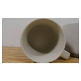 Set of 2 12oz Stoneware Heart Mug Cream/Clay - Hearth & Hand™ with Magnolia: Farmhouse Style, Wax Resist Detail