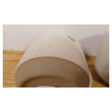 Set of 2 12oz Stoneware Heart Mug Cream/Clay - Hearth & Hand™ with Magnolia: Farmhouse Style, Wax Resist Detail