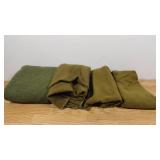 Lot of 4 Vintage Woolen Army Blankets-Various Sizes