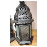 Lot of 4 Black Hangable Candle Lanterns