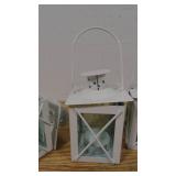 Lot of 4 Small White Hangable Candle Lanterns