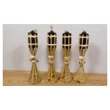 Lot of 4 Mini Tiki Torches-14"