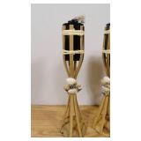 Lot of 4 Mini Tiki Torches-14"