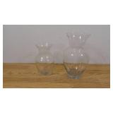 2 Glass Vases-1 Small- 1 Medium