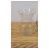 2 Glass Vases-1 Small- 1 Medium