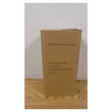 12" Glass Pillar Hurricane w/ Blue Lacing