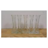 Lot of 5 Square Base 6" Flower Vases