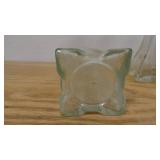 Lot of 5 Square Base 6" Flower Vases