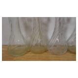 Lot of 6 Tear Drop Round Bottom 6" Flower Vases
