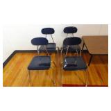 Lot of 4 Stackable Hard Plastic School Chairs