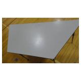 58" x 26" x 27" Gray Trapezoid Table