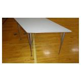 58" x 26" x 27" Gray Trapezoid Table