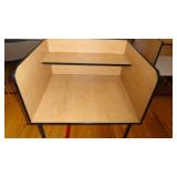 Brown 35"W x30"D x 23"/40"H Privacy Desk w/ Shelving