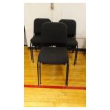Set of 6 Stackable Black Fabric Chairs