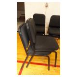Set of 6 Stackable Black Fabric Chairs