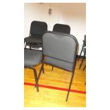 Set of 6 Stackable Black Fabric Chairs