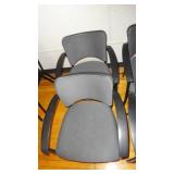 Set of 4 Fabric Backed Office Chairs with Arm Rests