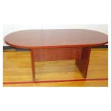 Oval Red Oak Office Table-71"L x 35.5"W x 30"H