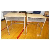 Pair of 2 Cubby Style School Desk