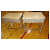 Pair of 2 Cubby Style School Desk
